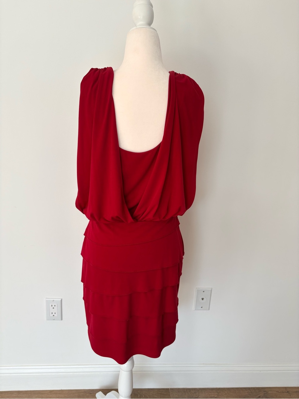 Laundry - Red Draped Tiered Dress